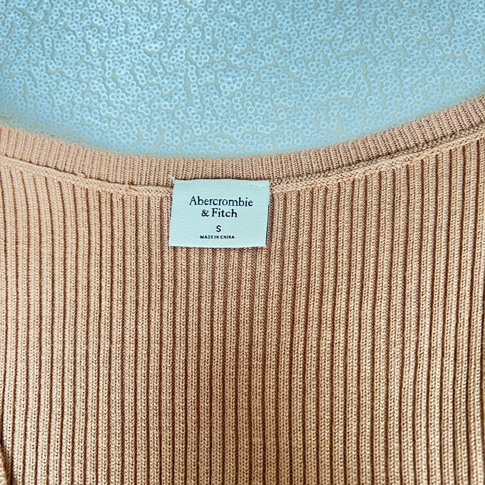 Abercrombie & Fitch Beige Ribbed Bodysuit